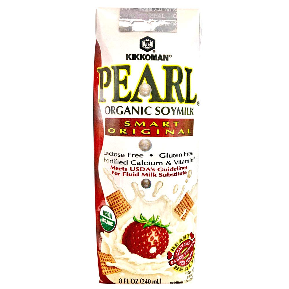 Kikkoman Pearl Vanilla Soymilk  Organic  Dairy-Free  24 Pack Of 8 Fl Oz Each  Low Fat And Calories  Usda Approved