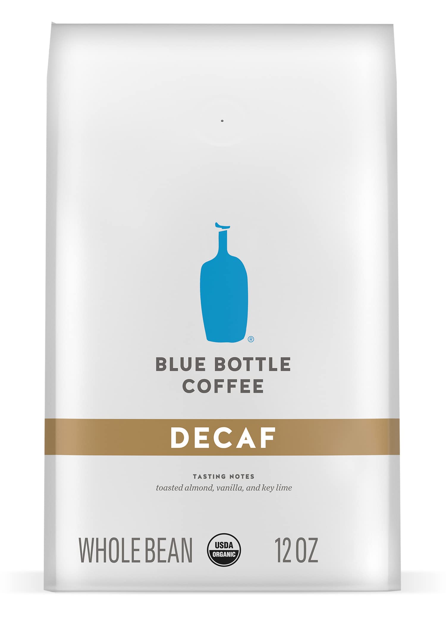 Blue Bottle Whole Bean Organic Coffee  Decaf  Medium Roast  12 Ounce bag (Pack of 1)