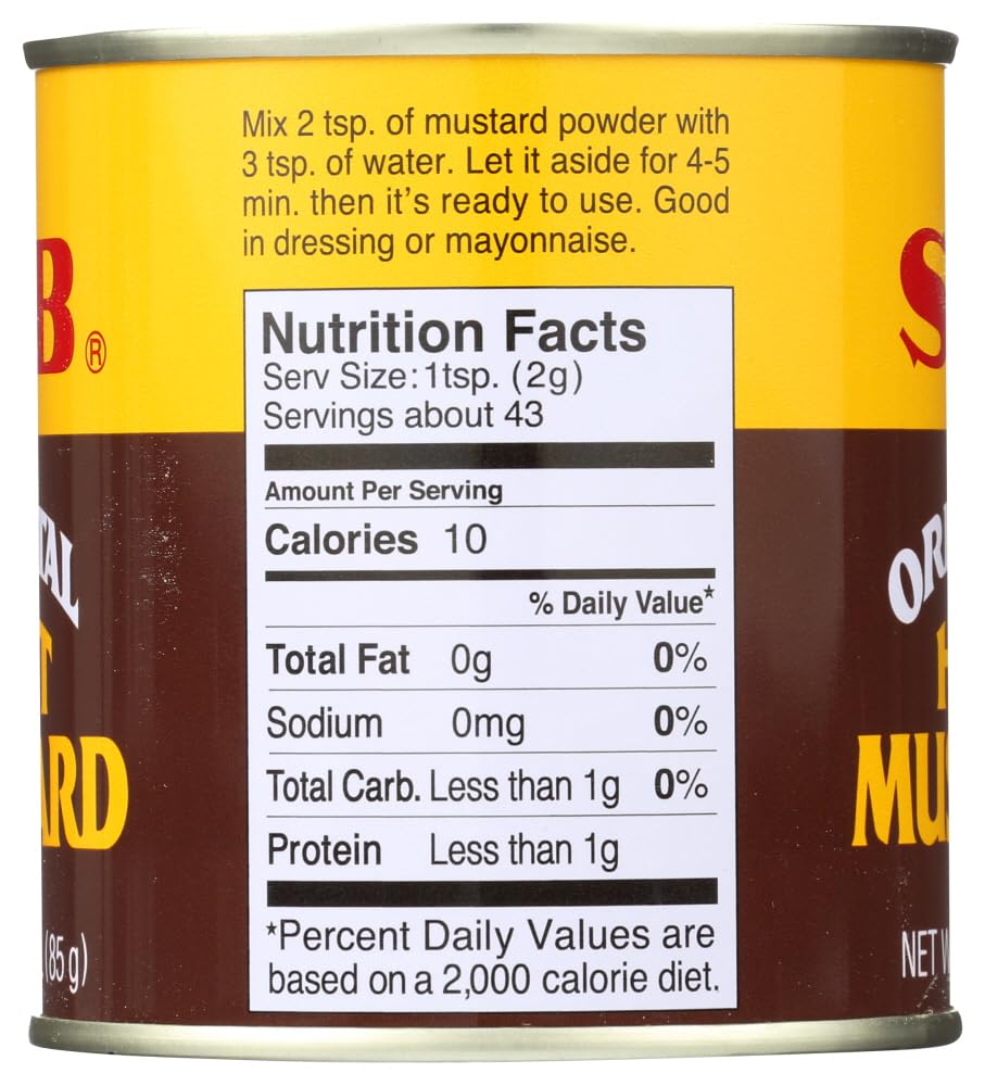 S&B - Hot Mustard Powder 3.0 Oz. (Pack of 5)