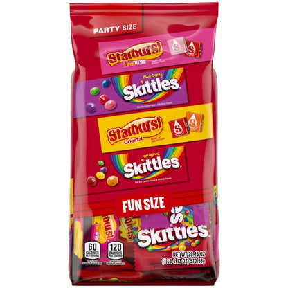 SKITTLES Original, SKITTLES Wild Berry & STARBURST Original and STARBURST FaveReds Fun Size Nut Free Individually Wrapped Trick 