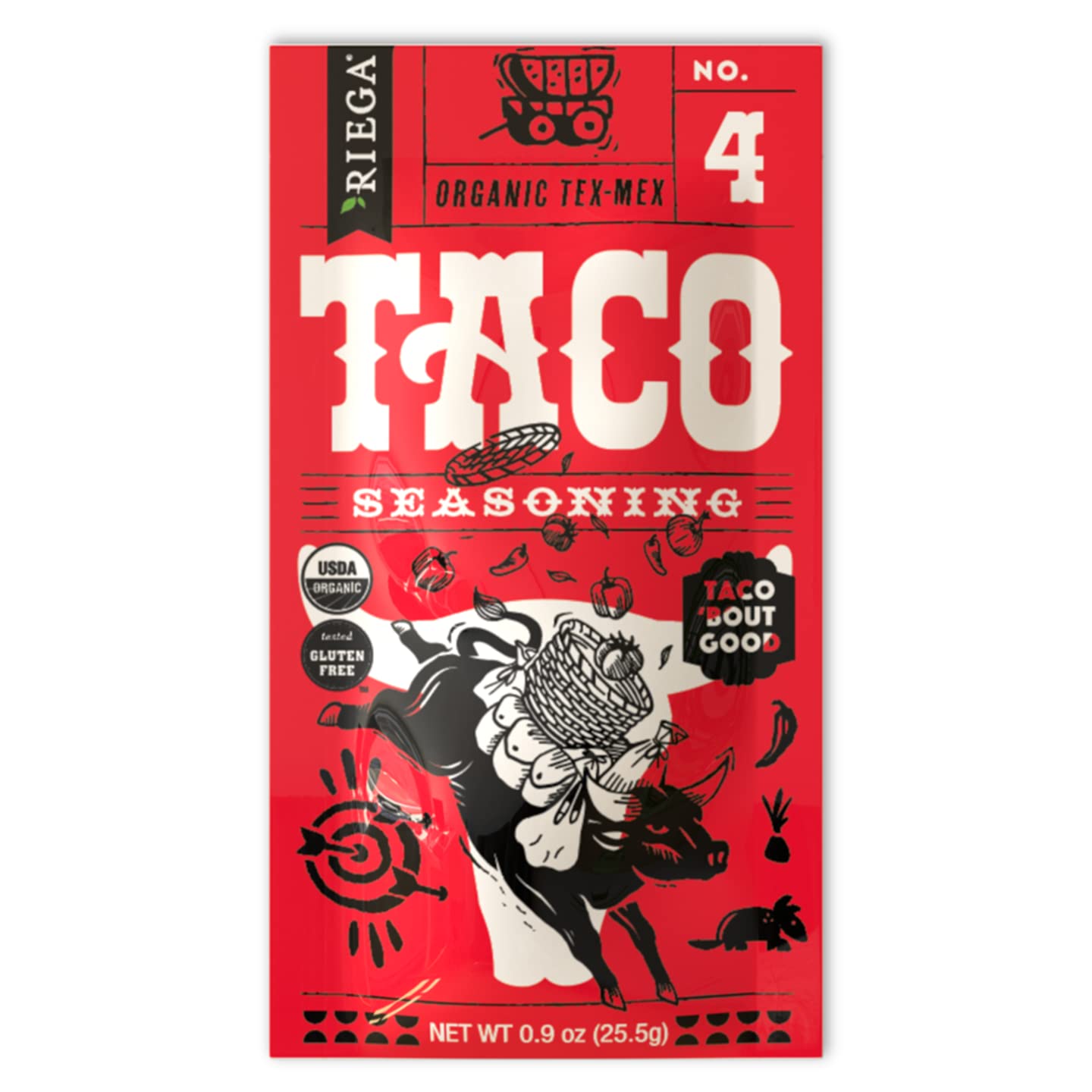 Riega Foods Seasoning - Organic - Taco - No. 4 - .9 oz - case of 1(D0102HH3QE7.)