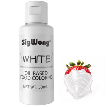 Oil Based Food Coloring for Chocolate - 50ml White Upgraded Edible Oil Based Food Dye for Cake Decorating, Icing Frosting, Fonda
