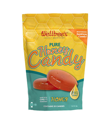 Wellbees 100% Pure Honey Candy - No Additives - Healthy - Single Ingredient - Paleo Friendly And SCD Approved - Natural Cough D