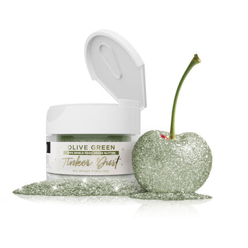 Bakell - Olive Green Tinker Dust (5g, 1x Jar) Edible Glitter for Food, Desserts, and Beverages!