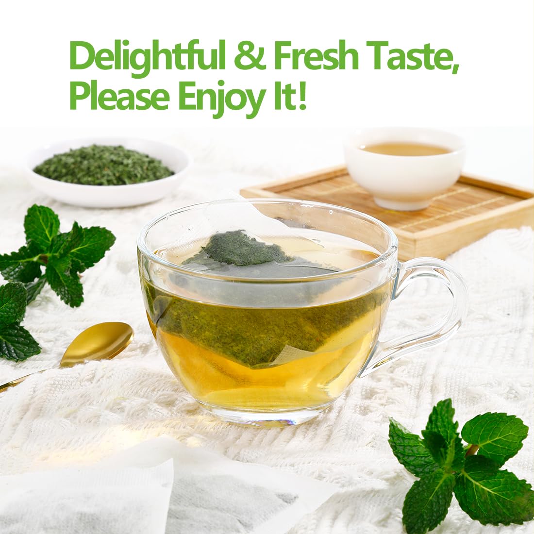 ULTHMOK Premium Peppermint Tea Bags, 100 Count, 100% Natural Peppermint Leaves, Caffeine-Free, No Additives