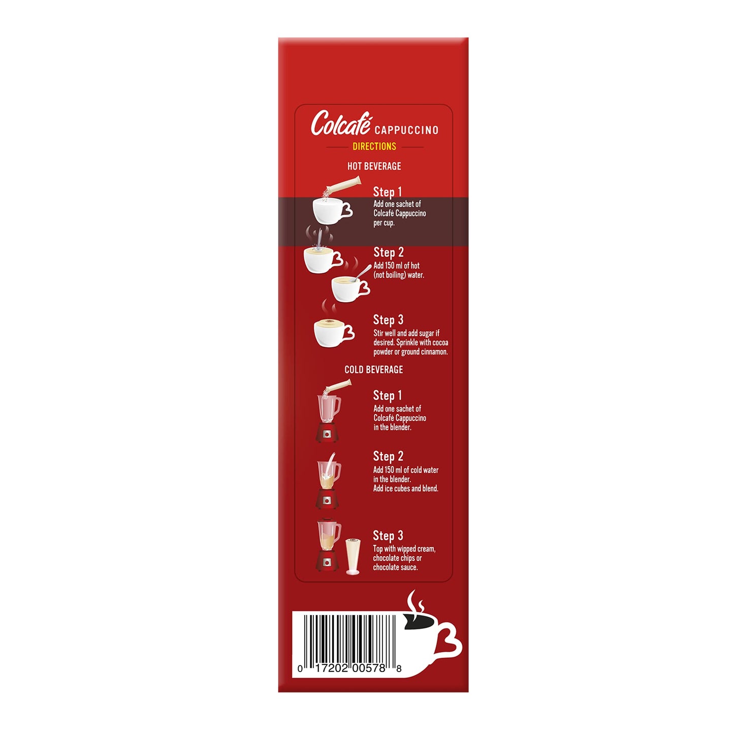 Colcafé Classic Cappuccino Instant Mix | Convenient & Portable Packs | 100% Colombian Coffee | Make Hot Or Cold | 6 Count (Pack Of 2)