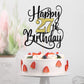 Happy 27Th Birthday Cake Topper, 27 Birthday Party Cake Decorations (Black And Gold Flashes, 27Th)
