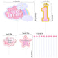 Kawailay Baby Girl 1St Birthday Cake Decoration Set First Birthday Cake Topper With Rainbow Clouds Stars Cake Picks One Year Old