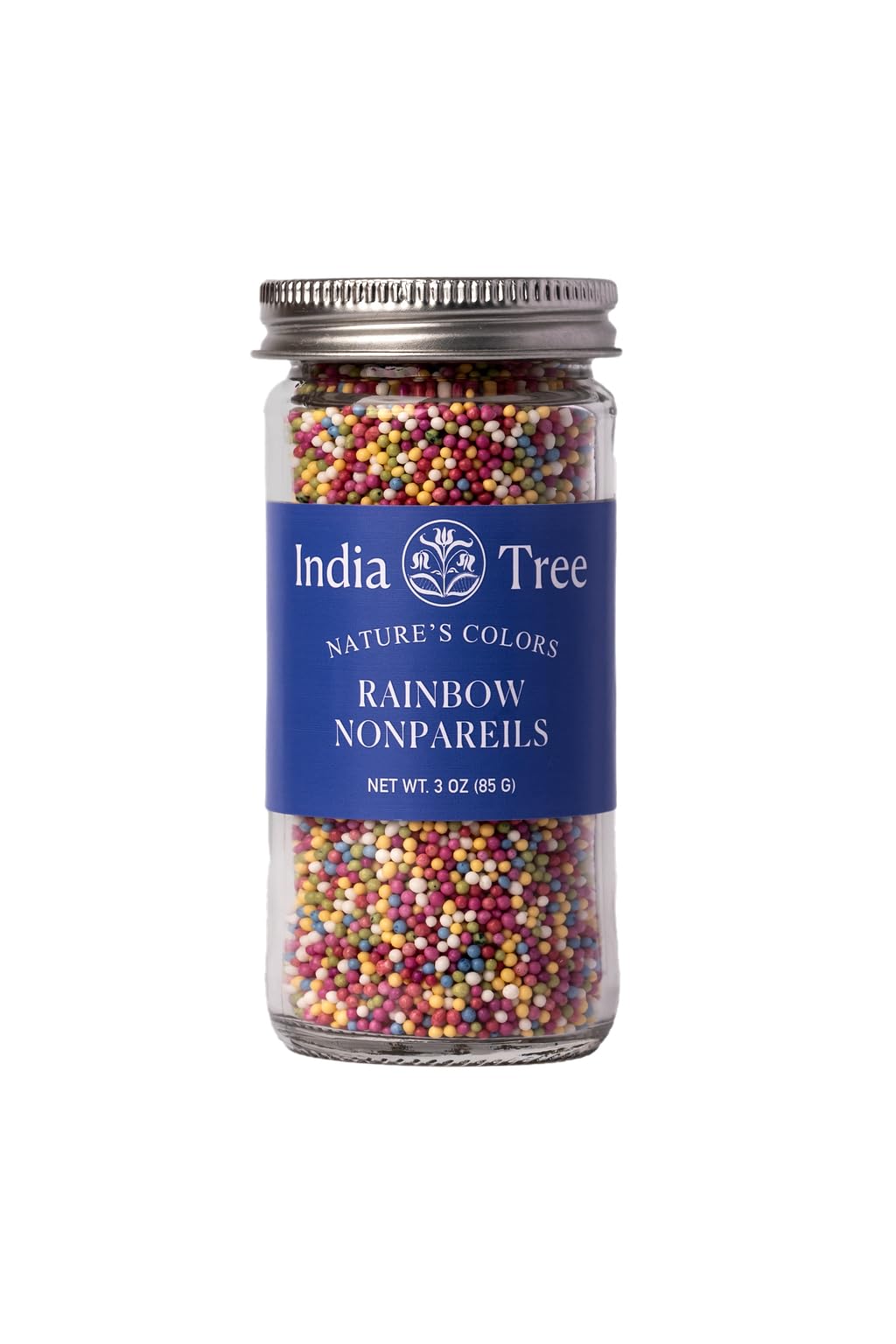 India Tree Nature'S Colors Rainbow Nonpareils, 3.0 Oz | Rainbow, Natural, Vegan, Red-3 Free, Top 9 Allergen-Free