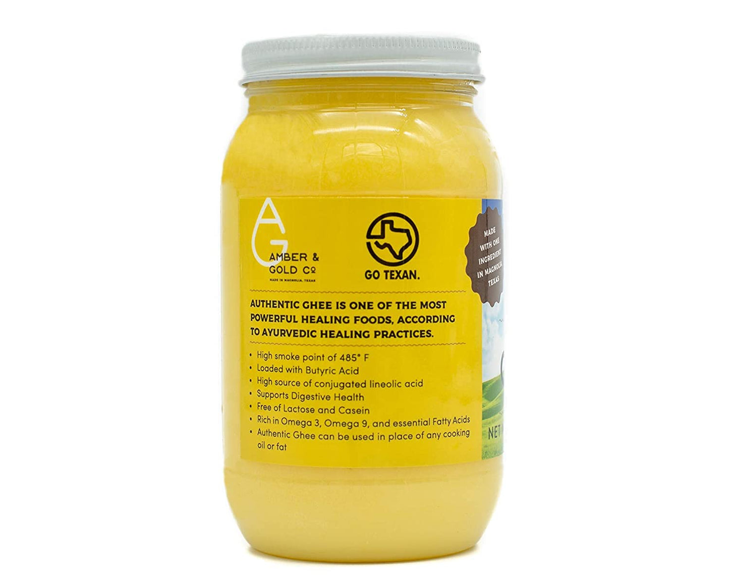 Amber & Gold - Authentic Ghee - Keto, Paleo & Gluten Free Friendly Food - Great for Healthy Snacks, Toast, Crackers, Pasta, Coff