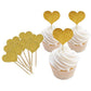 Glitter Heart Cupcake Toppers,50 Pcs Love Valentine'S Day Food Picks Cake Decorations For Wedding Bridal Birthday Party Baby Sho