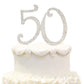 Hatcher lee 50th Birthday Cake Topper - Bling Crystal Metal Decoration, Silver, Model HCL-024