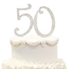 Hatcher Lee Bling Crystal 50 Birthday Cake Topper - Best Keepsake | 50Th Party Decorations Silver