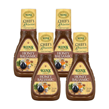 Ken's Steak House Chef's Reserve Honey Balsamic Dressing, 9 OZ (Pack of 4)