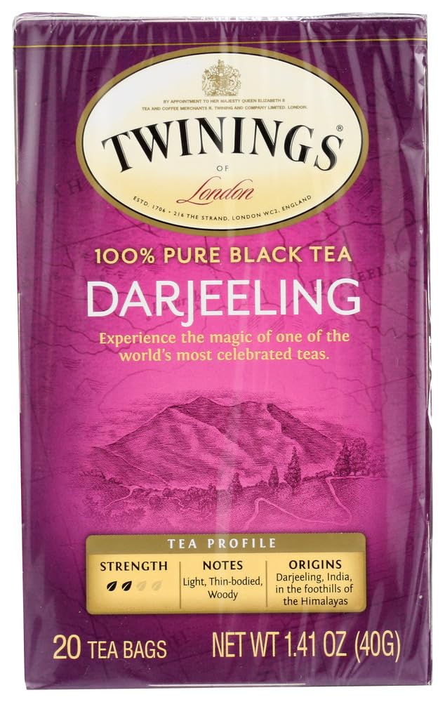 Twinings Darjeeling Tea, 20 Tea Bags per Box (Pack of 3 Boxes)