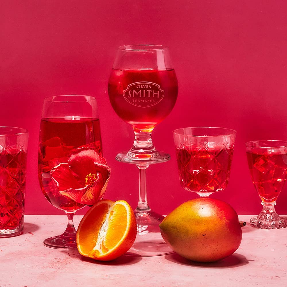 STEVEN SMITH TEAMAKER Hibiscus Mango Iced Tea, Caffeine-Free Herbal, 10 Count Sachets, Model 0850008925405