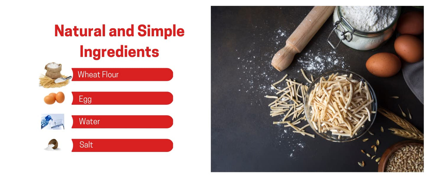 Kral Eriste (Noodle) Turkish Medium Egg Noodles, Easy, Practical, Delicious Turkish Pasta, Homemade Quality Old Fashioned Best A