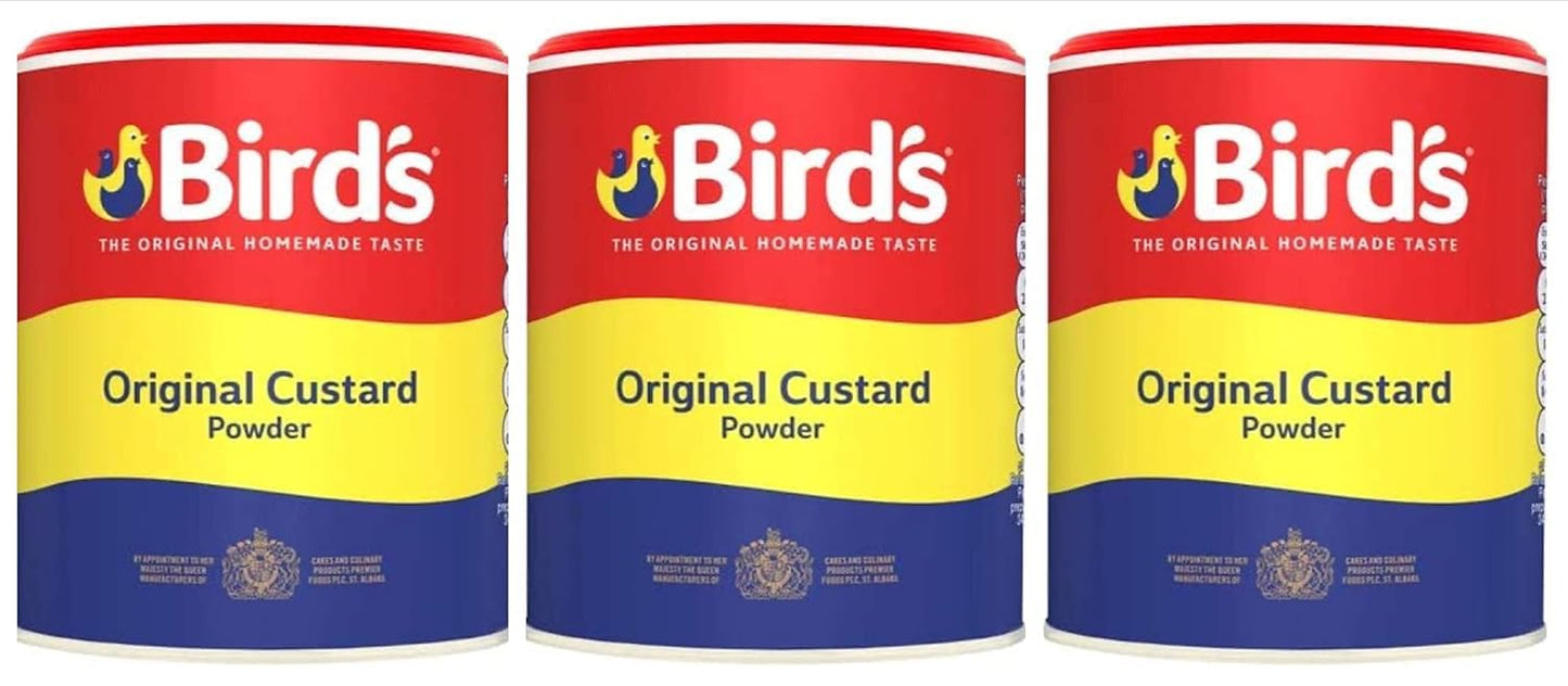 Birds Original Instant Custard Powder 250g - Classic British Dessert Mix, Just Add Water, Creamy & Delicious (Pack of 3)