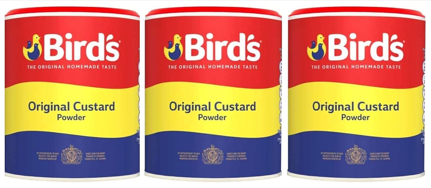 Birds Original Instant Custard Powder 250g - Classic British Dessert Mix, Just Add Water, Creamy & Delicious (Pack of 3)