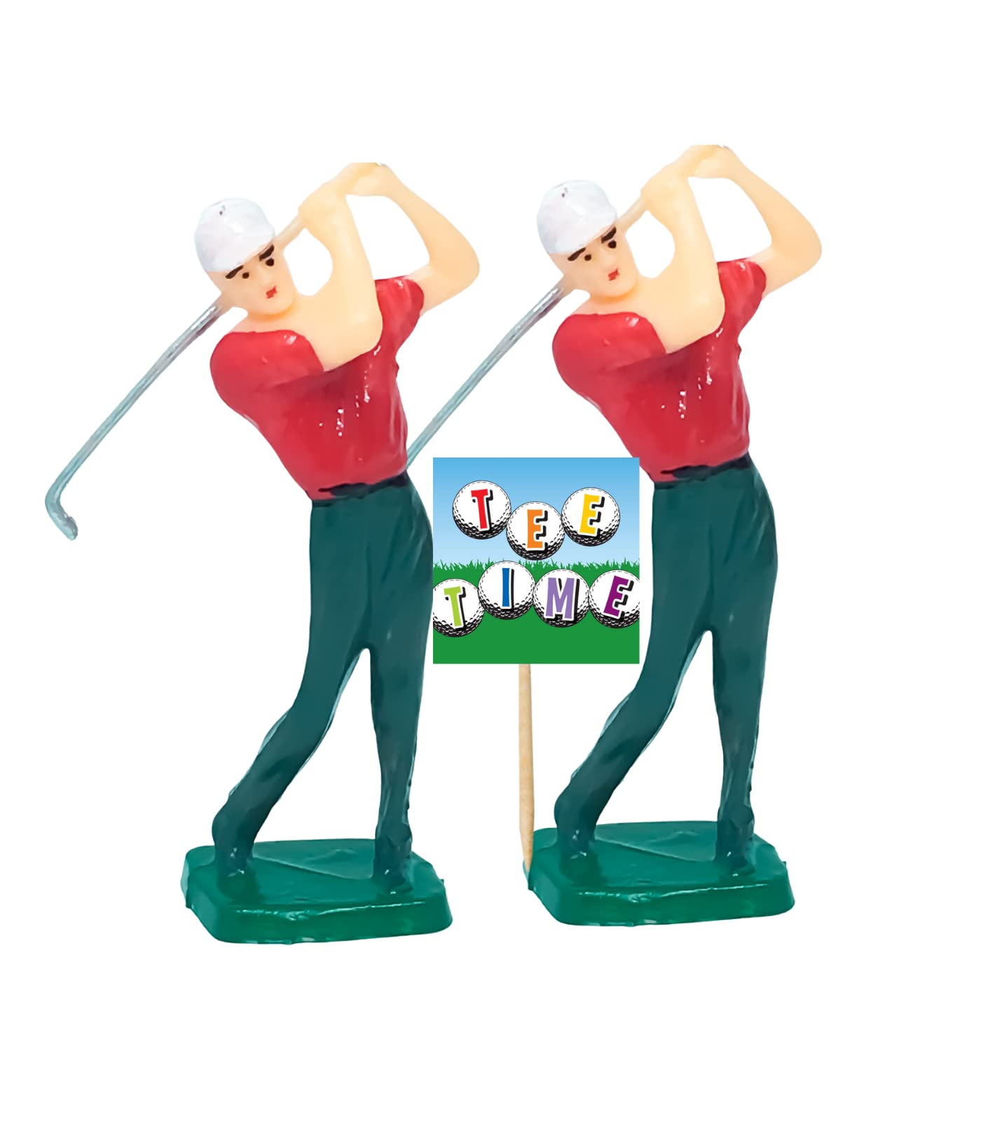 Cakesupplyshop Celebrations Male Golfer Figurine Cake Decoration Topper -2Pack
