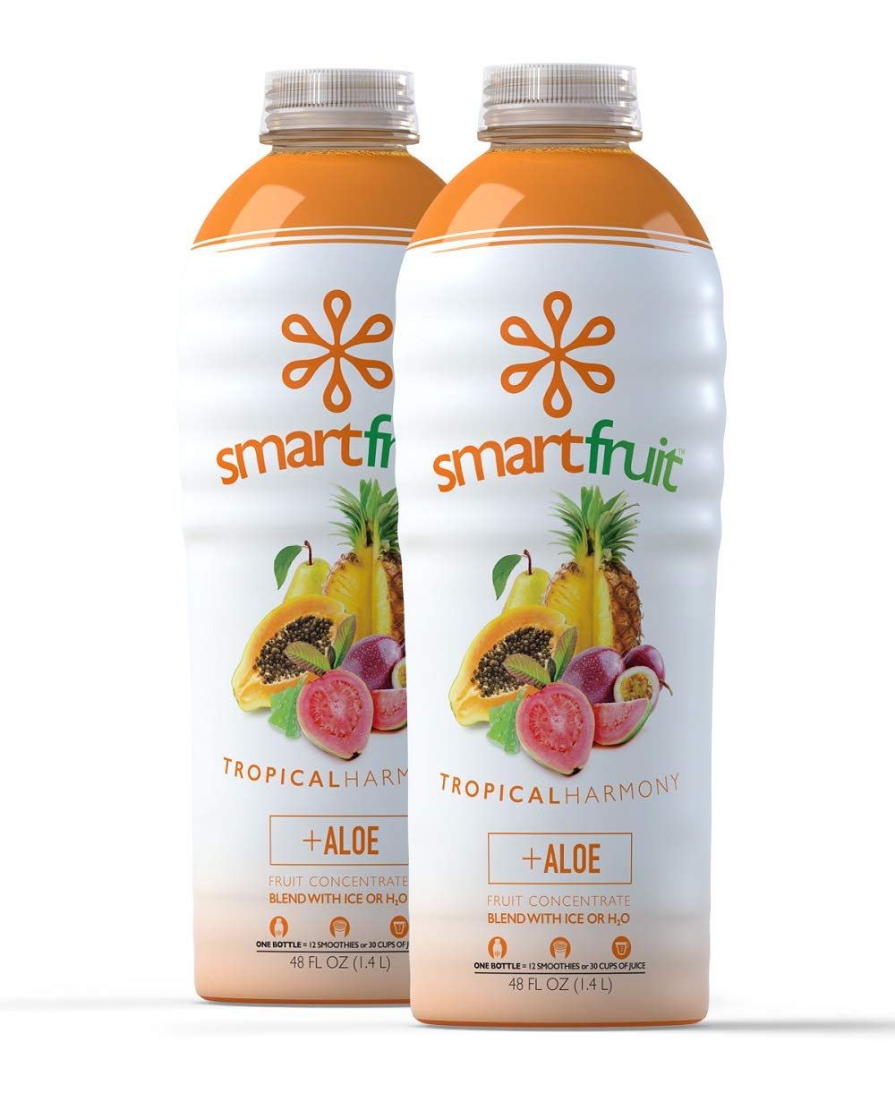 Smartfruit Tropical Harmony + Aloe, 100% Real Fruit Pur  e, Non-GMO, No Additives, Vegan - 48 Fl. Oz - 2 Pack