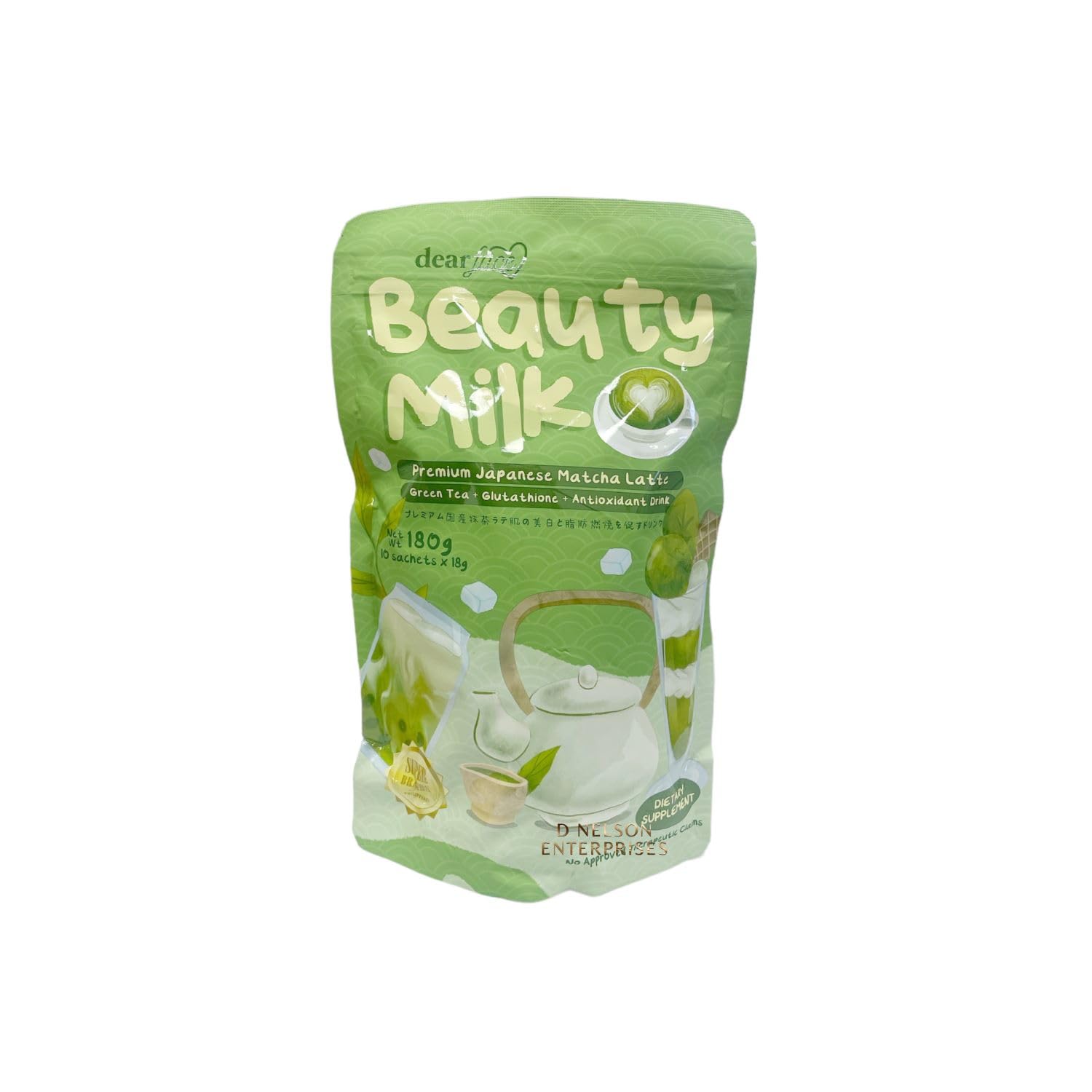 Generic Dear Face Beauty Milk Premium Japanese Matcha Latte 10 Sachets