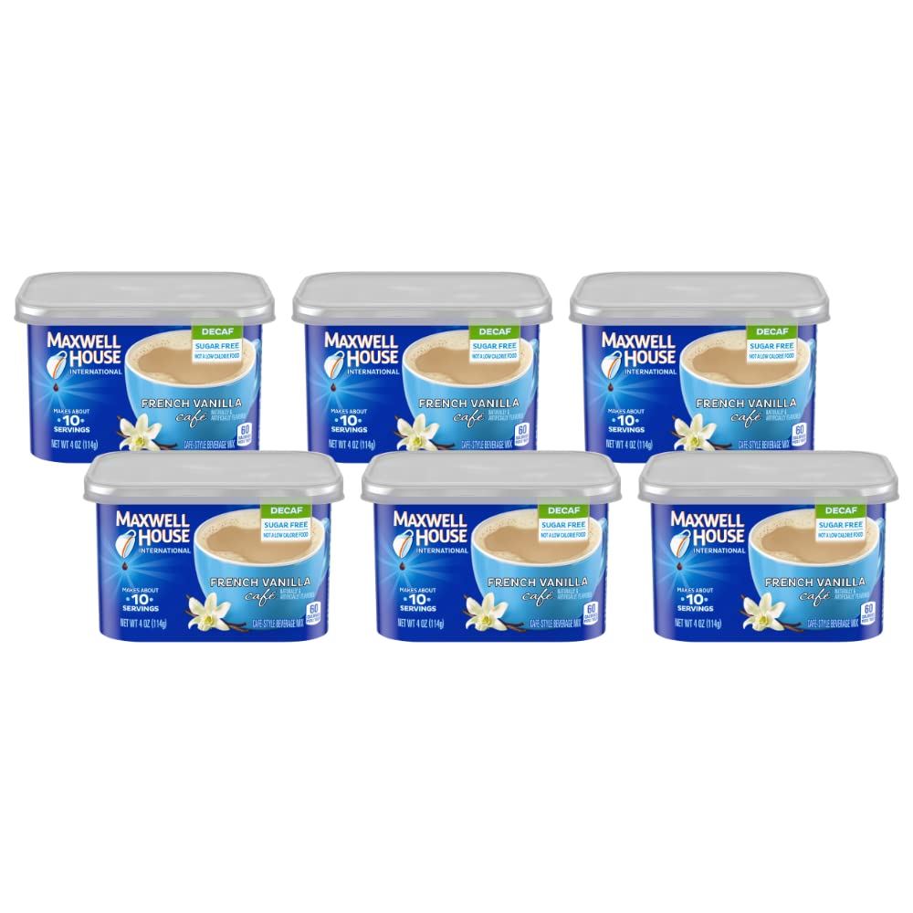 Maxwell House International Coffee Decaf Sugar Free French Vanilla Caf?, 4-Ounce Cans (Pack Of 6)