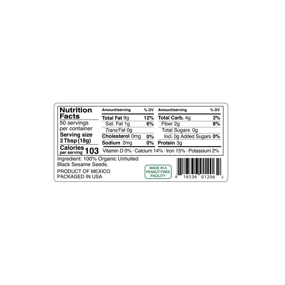 Kevala Organic Raw Black Sesame Seeds – Unhulled Sesame Seeds, Gluten Free Black Seeds, Kosher, Non-Gmo, Vegan Sesame Seeds, Bag, 32 Oz, 2 Lb
