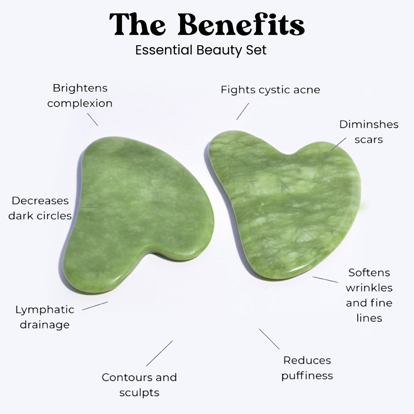 Roselynboutique Gua Sha Facial Tools - Face Massager Guasha Skin Care Tool For Men Women (Green)