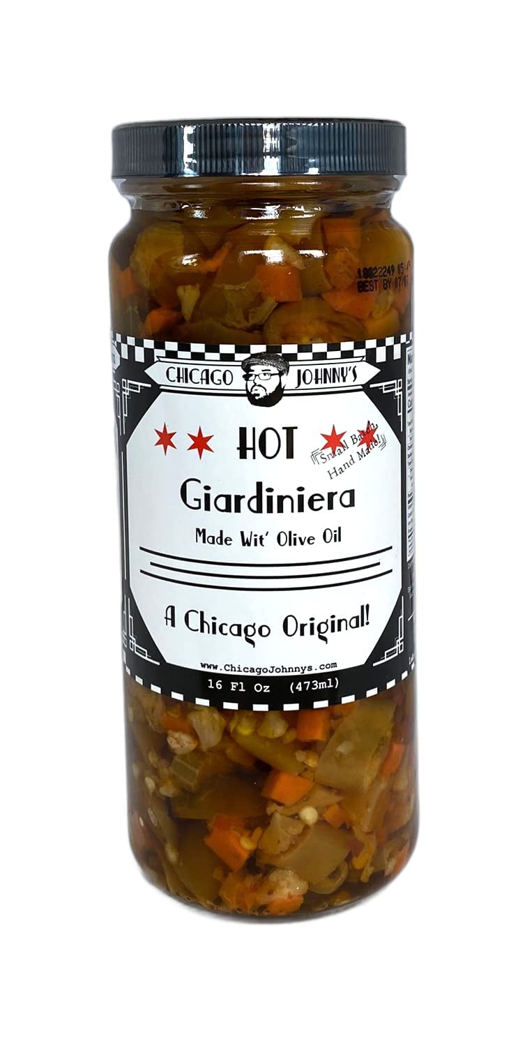 Chicago Johnnys Hot Giardiniera in Olive Oil