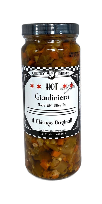 Chicago Johnnys Hot Giardiniera in Olive Oil