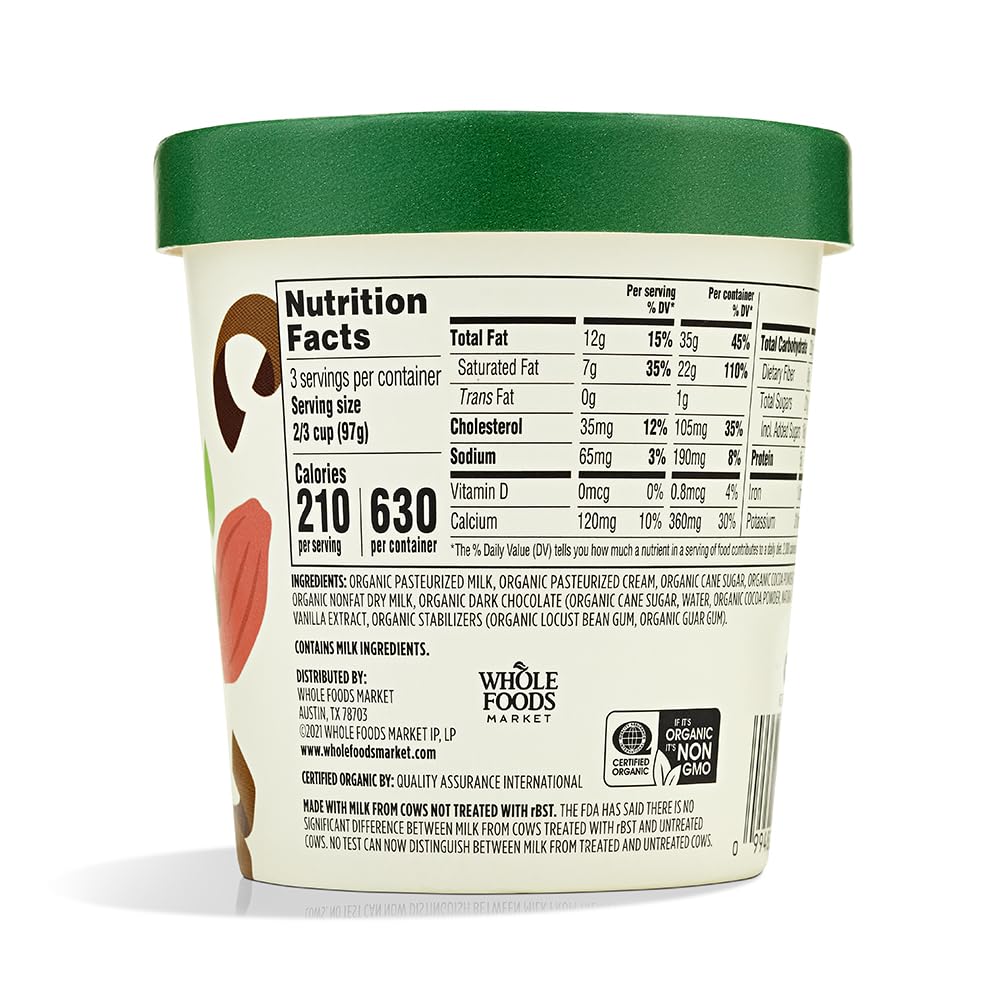 365 Everyday Value Organic Chocolate Ice Cream, 16 oz (Frozen)