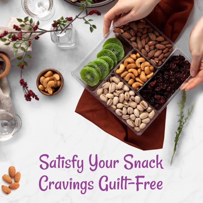 Oh! Nuts Dried Fruit And Nuts Gift Basket - Assorted Nuts And Dried Fruits Holiday Snack Box