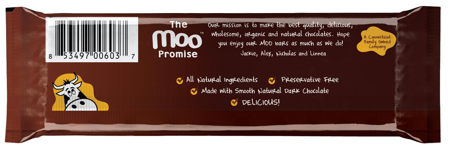 Moo Chocolates All Natural Solid Dark Chocolate Large Bars 1.4 Oz, 14 Ct (Pack Of 1) | 100 Calorie Snacks For On-The-Go, Lunchbo