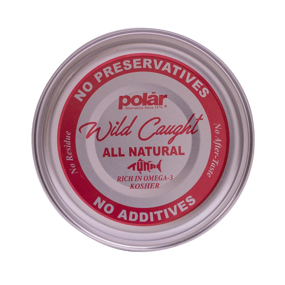 Mw Polar All Natural Chunk Light Tuna In Water, Wild Caught, Sustainable Fishing, Dolphin Safe, Tender, No Preservatives/Residue, Glutenfree, Lean Protein, Kosher, On The Go Meal, 5Oz (Pack Of 48)