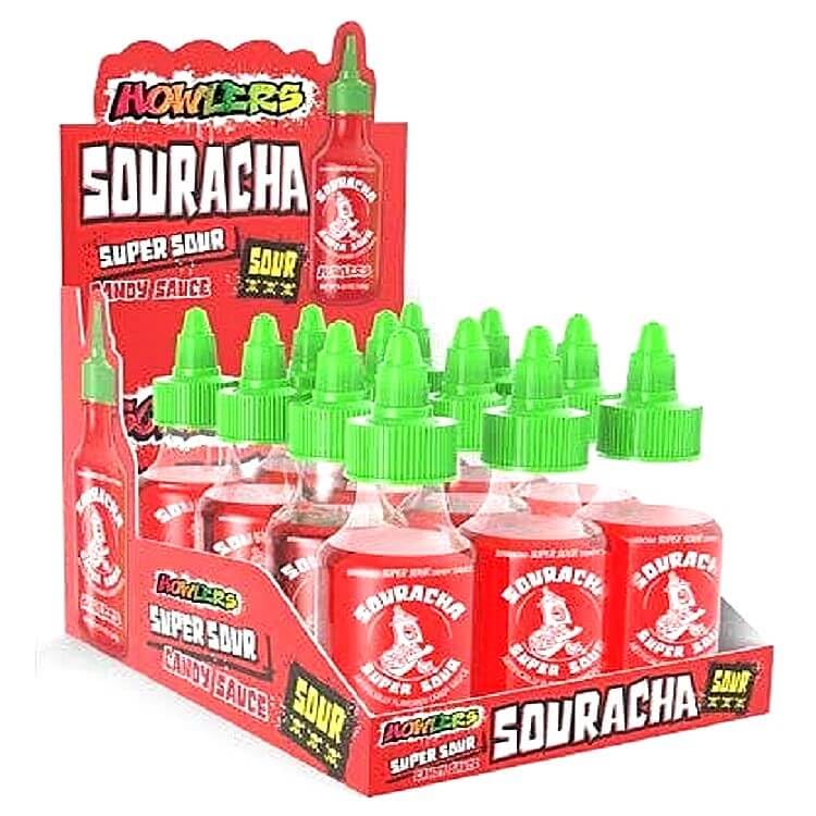Alberts Souracha Liquid Sour Candy - Super Sour Cherry, 12 Pack, Christmas Stocking Stuffer