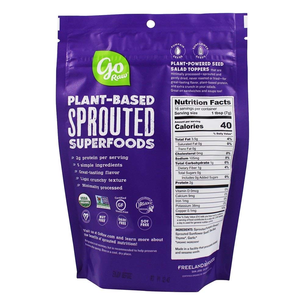 Go Raw - Organic Sprouted Seed Salad Toppers Garlic Thyme - 4 Oz.