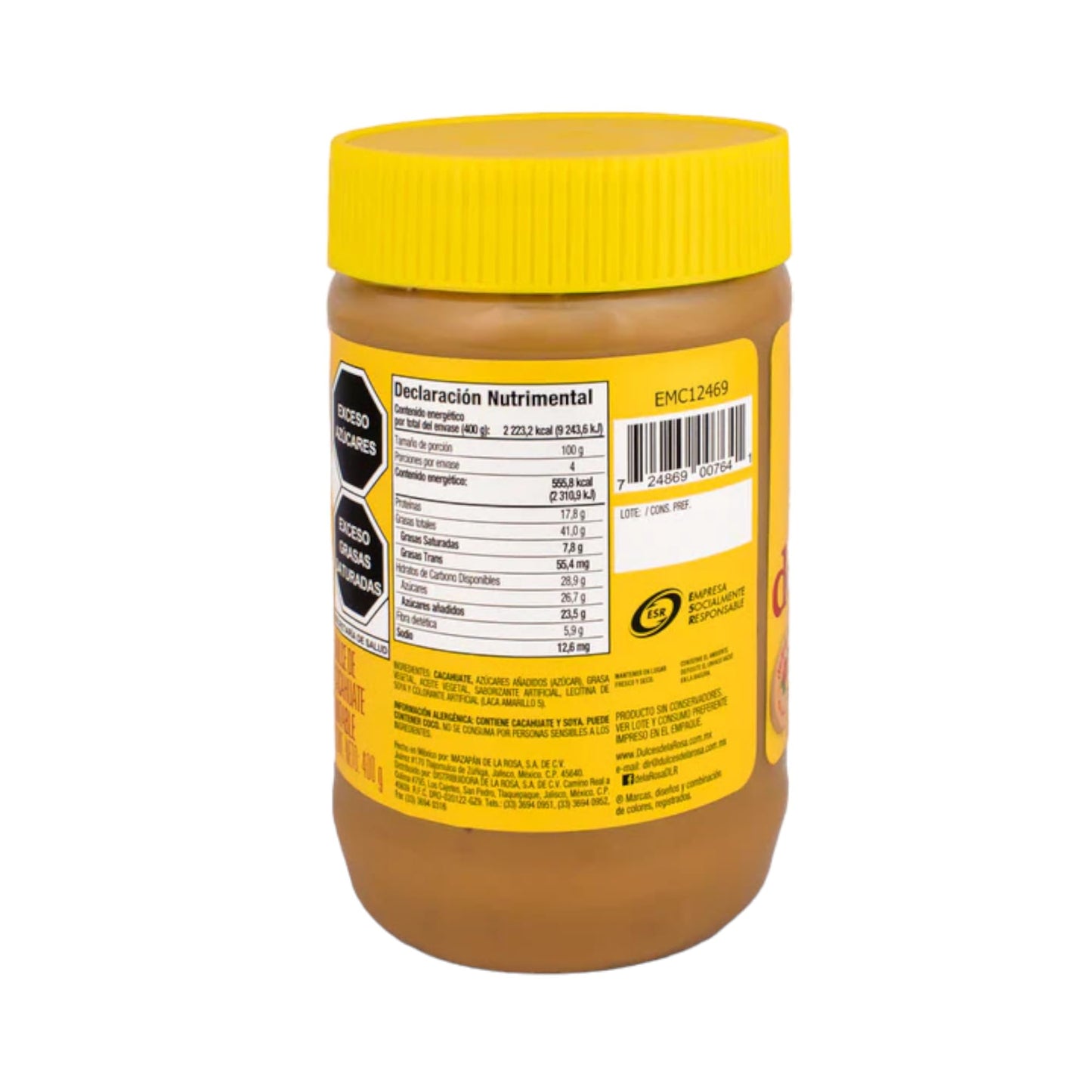 de la Rosa New!! Mazap  n Dulce Cacahuate 400g(Con Trocitos Cacahuate)(1 JAR)