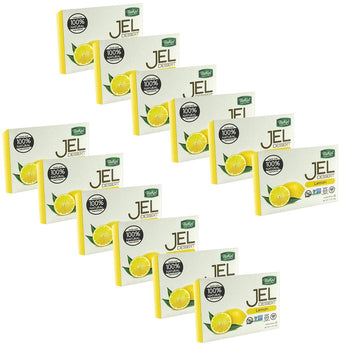 Bakol Jel Dessert - All Natural Vegan Dessert Mix - Kosher - Halal - No Artificial Sweeteners Flavors or Colors - Lemon Flavor (PACK OF 12)