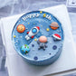 Gallarato Mini Size Blue Space Cake Decoration First Trip Around The Sun Cake Topper Two The Moon Cake Decoration Rocket Cake De