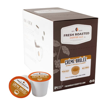 Fresh Roasted Coffee, Crème Brûlée, Flavored Coffee Pods, K-Cup Compatible, 24 Count