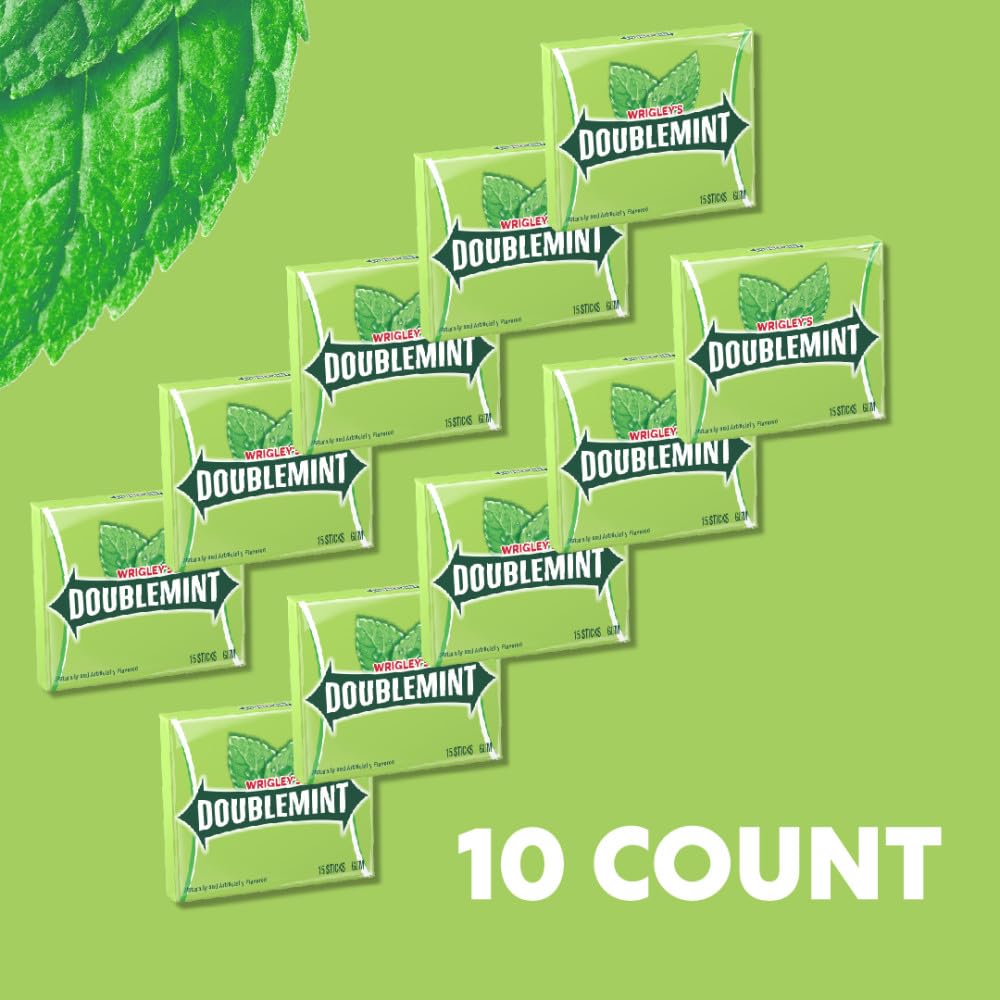 Doublemint Wrigley'S Doublemint Mint Gum Chewing Gum Bulk Pack, 15 Stick (Pack Of 10)