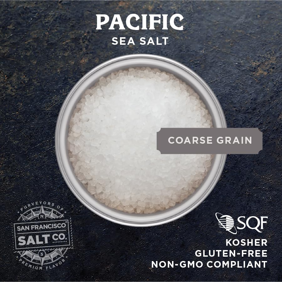 San Francisco Salt Company Pacific Ocean Gourmet Sea Salt, Medium Coarse Grain, 5 lbs Bulk