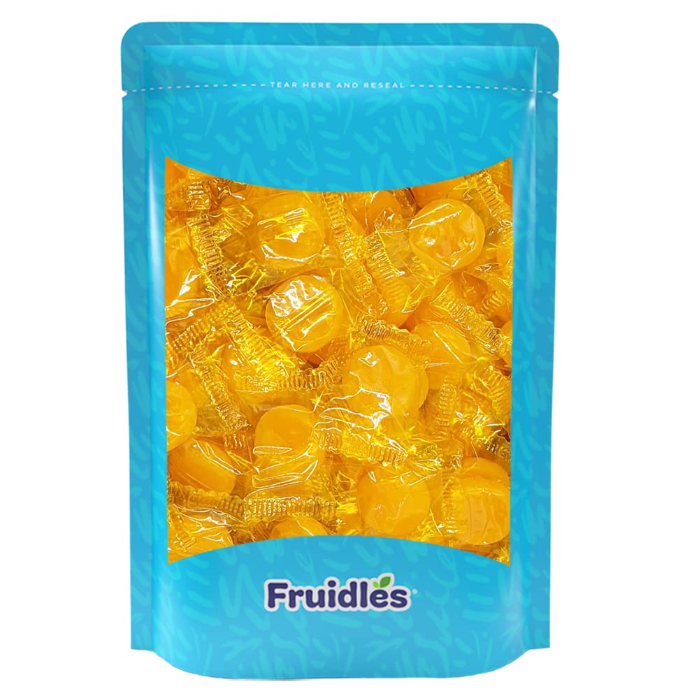 The Dreidel Company Butterscotch Button Round Hard Candy, 80 Individually Wrapped, 1 Pound