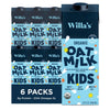 Willa s Organic Kid s Oat Milk Unsweetened with 8g Protein & 240g Calcium  Plant-Based Milk for Kids  Dairy-Free  Low Sugar  2g Fiber - 32 oz  6 Pack
