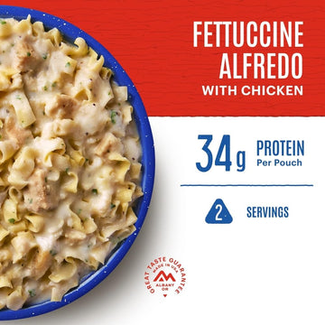 Mountain House Fettuccine Alfredo With Chicken | Freeze Dried Backpacking & Camping Food | 2-Servings
