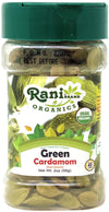 Rani Organic Green Cardamom Pods Spice (Hari Elachi) 2oz (56g) PET Jar ~ All Natural | Vegan | Gluten Friendly | NON-GMO | India