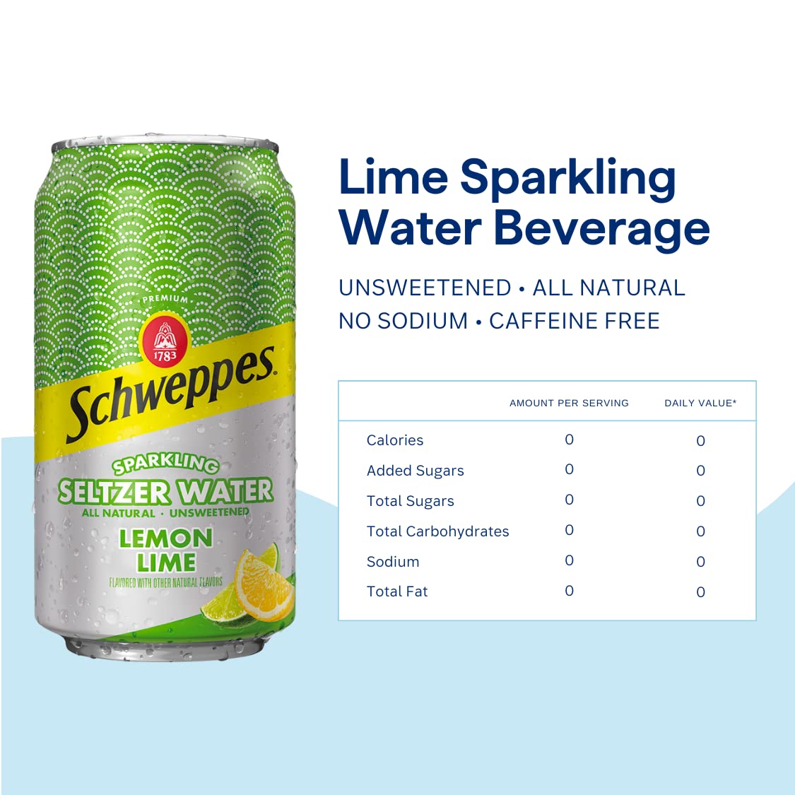 Schweppes Lemon Lime Sparkling Seltzer Water - 12, 12Oz Cans - Refreshing And Crisp Lemon Lime Flavor - Perfect Alone Or Mixed -