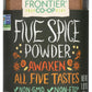 Frontier Co-Op Five Spice Seasoning, 1.92 Ounce, Cinnamon, Fennel Seed, Cloves, Star Anise & White Pepper, Non Gmo, Kosher