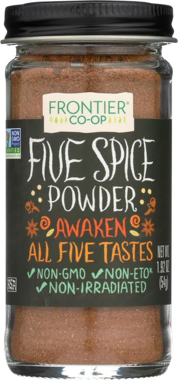 Frontier Co-Op Five Spice Seasoning, 1.92 Ounce, Cinnamon, Fennel Seed, Cloves, Star Anise & White Pepper, Non Gmo, Kosher